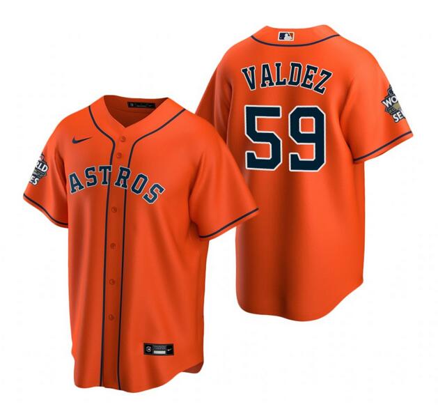 Toddler Houston Astros #59 Framber Valdez Orange Stitched Baseball Jersey